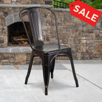 Flash Furniture CH-31230-BQ-GG Antique Metal Chair in Black